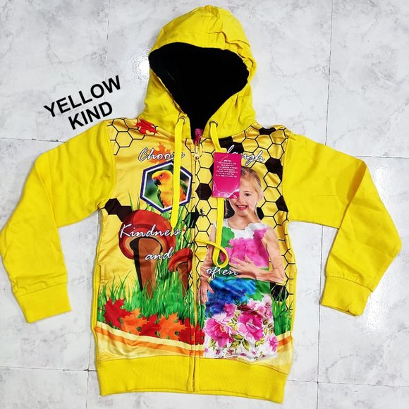 Kids Zip Up Hoodies, NWOT, sizes 1 to 10, cute prints - Picture 13 of 16